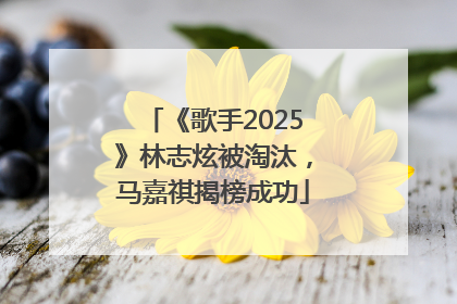 《歌手2025》林志炫被淘汰，马嘉祺揭榜成功