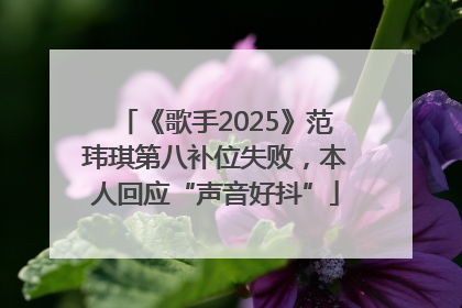 《歌手2025》范玮琪第八补位失败，本人回应“声音好抖”