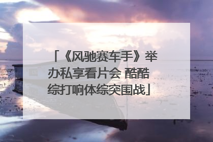 《风驰赛车手》举办私享看片会 酷酷综打响体综突围战