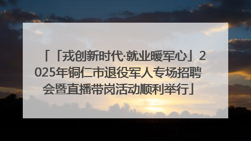 「戎创新时代·就业暖军心」2025年铜仁市退役军人专场招聘会暨直播带岗活动顺利举行