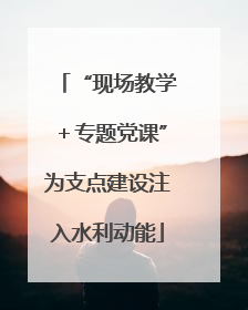 “现场教学＋专题党课”为支点建设注入水利动能