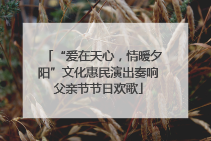 “爱在天心，情暖夕阳”文化惠民演出奏响父亲节节日欢歌