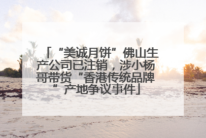 “美诚月饼”佛山生产公司已注销，涉小杨哥带货“香港传统品牌”产地争议事件