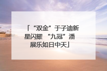 “双金”于子迪新星闪耀 “九冠”潘展乐如日中天