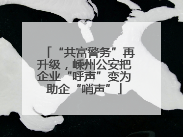 “共富警务”再升级，嵊州公安把企业“呼声”变为助企“哨声”