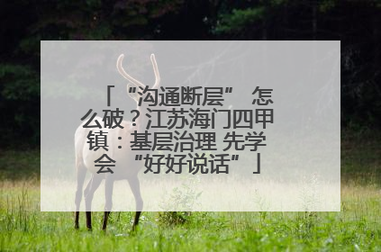 “沟通断层” 怎么破？江苏海门四甲镇：基层治理 先学会 “好好说话”