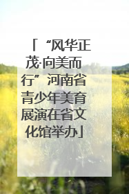 “风华正茂·向美而行”河南省青少年美育展演在省文化馆举办