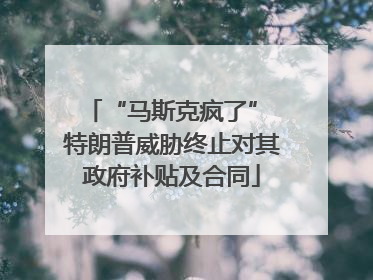 “马斯克疯了” 特朗普威胁终止对其政府补贴及合同