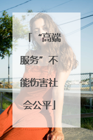“高端服务”不能伤害社会公平