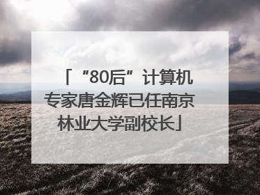 “80后”计算机专家唐金辉已任南京林业大学副校长
