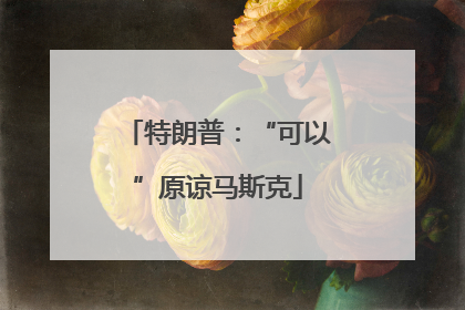 特朗普：“可以”原谅马斯克