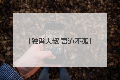 独臂大叔 吾道不孤