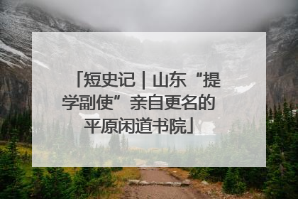 短史记｜山东“提学副使”亲自更名的平原闲道书院