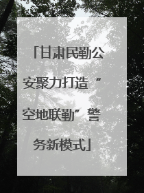 甘肃民勤公安聚力打造“空地联勤”警务新模式
