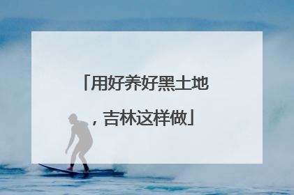 用好养好黑土地，吉林这样做