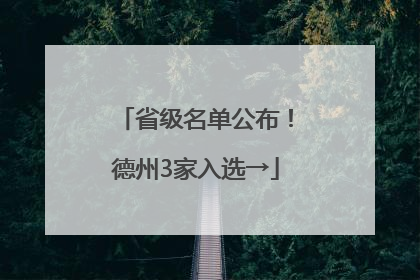 省级名单公布！德州3家入选→