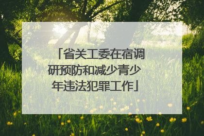 省关工委在宿调研预防和减少青少年违法犯罪工作