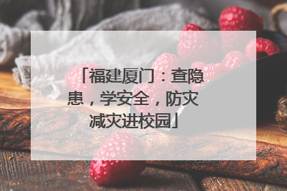 福建厦门：查隐患，学安全，防灾减灾进校园