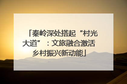 秦岭深处搭起“村光大道”：文旅融合激活乡村振兴新动能