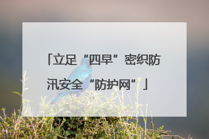 立足“四早”密织防汛安全“防护网”