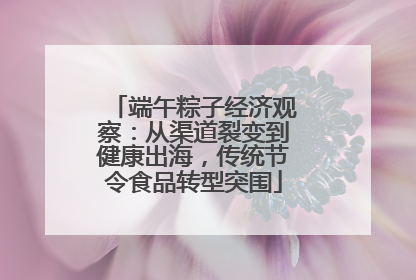 端午粽子经济观察：从渠道裂变到健康出海，传统节令食品转型突围