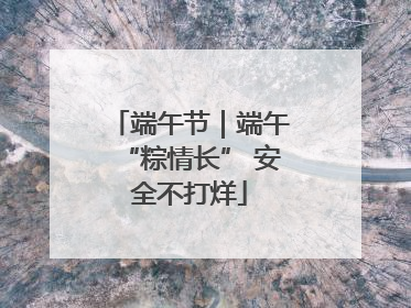 端午节｜端午“粽情长” 安全不打烊