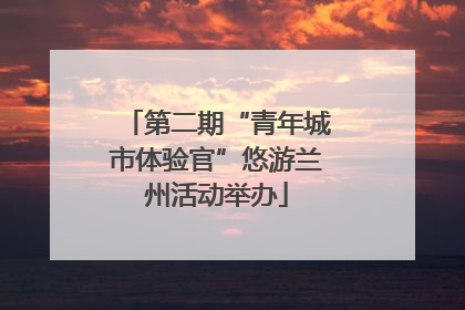 第二期“青年城市体验官”悠游兰州活动举办
