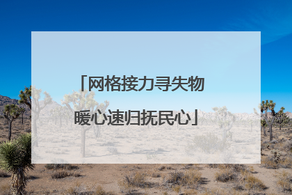 网格接力寻失物 暖心速归抚民心