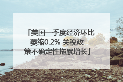 美国一季度经济环比萎缩0.2% 关税政策不确定性拖累增长