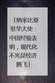 纳米比亚驻华大使：中国经验表明，现代化不光是经济腾飞