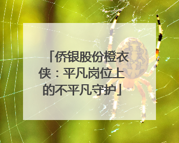 侨银股份橙衣侠：平凡岗位上的不平凡守护