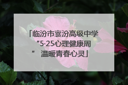 临汾市襄汾高级中学“5·25心理健康周” 温暖青春心灵