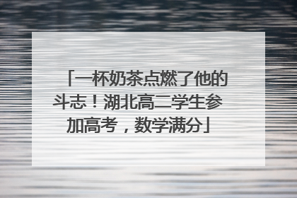 一杯奶茶点燃了他的斗志！湖北高二学生参加高考，数学满分