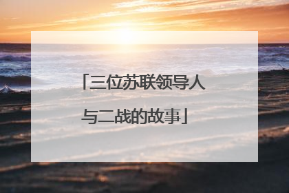 三位苏联领导人与二战的故事