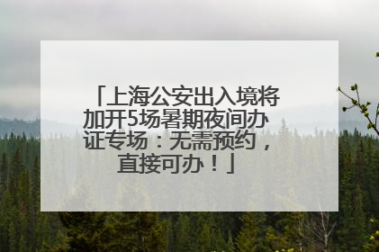 上海公安出入境将加开5场暑期夜间办证专场：无需预约，直接可办！