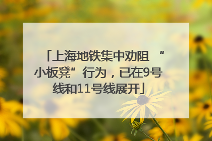 上海地铁集中劝阻 “小板凳”行为，已在9号线和11号线展开