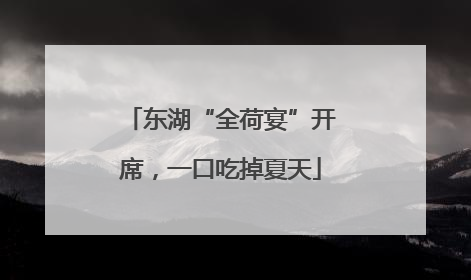东湖“全荷宴”开席，一口吃掉夏天