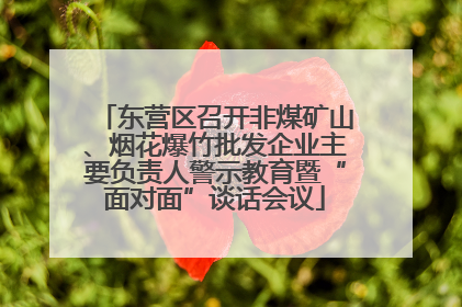 东营区召开非煤矿山、烟花爆竹批发企业主要负责人警示教育暨“面对面”谈话会议
