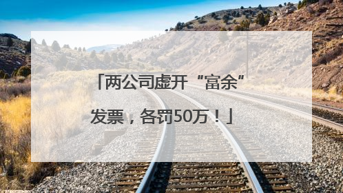 两公司虚开“富余”发票，各罚50万！