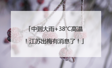 中到大雨+38℃高温！江苏出梅有消息了！