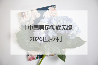 中国男足彻底无缘2026世界杯