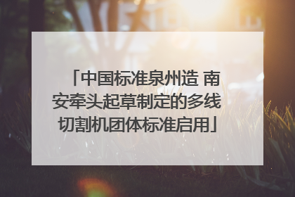 中国标准泉州造 南安牵头起草制定的多线切割机团体标准启用
