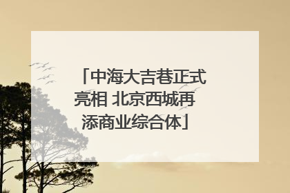 中海大吉巷正式亮相 北京西城再添商业综合体