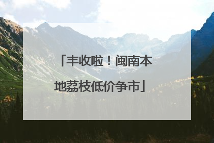 丰收啦！闽南本地荔枝低价争市