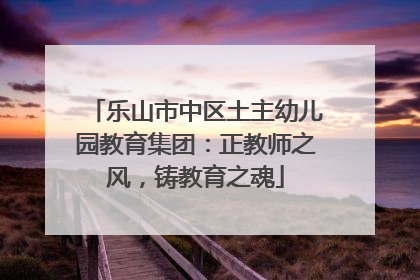 乐山市中区土主幼儿园教育集团：正教师之风，铸教育之魂