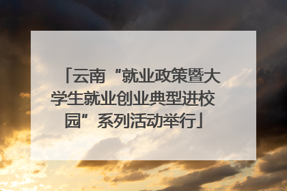 云南“就业政策暨大学生就业创业典型进校园”系列活动举行