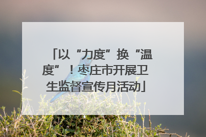 以“力度”换“温度”！枣庄市开展卫生监督宣传月活动