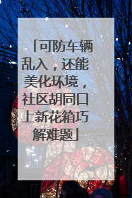 可防车辆乱入，还能美化环境，社区胡同口上新花箱巧解难题