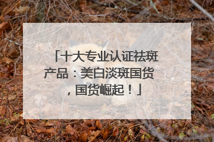 十大专业认证祛斑产品：美白淡斑国货，国货崛起！