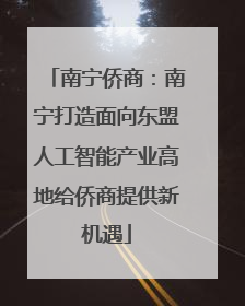 南宁侨商：南宁打造面向东盟人工智能产业高地给侨商提供新机遇